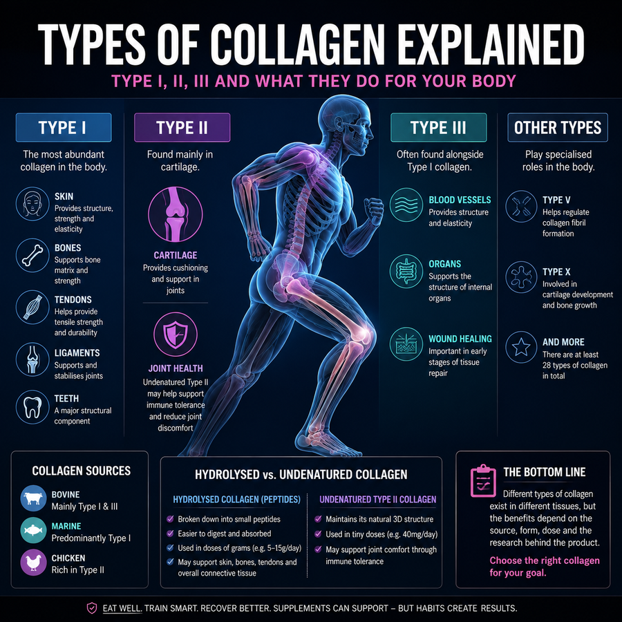 Types of Collagen Explained: Type I, II, III and Which Collagen Supplement Is Right for You?